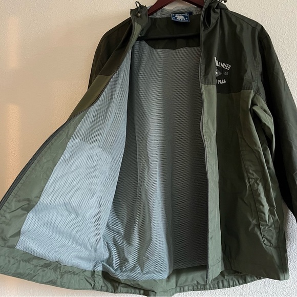 Polar Sportswear Mount Rainer National Park Green Rain Jacket Size Small - Picture 5 of 10